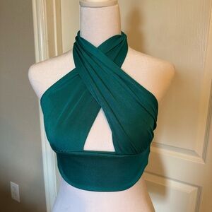 Native Daughters Teal Halter Top